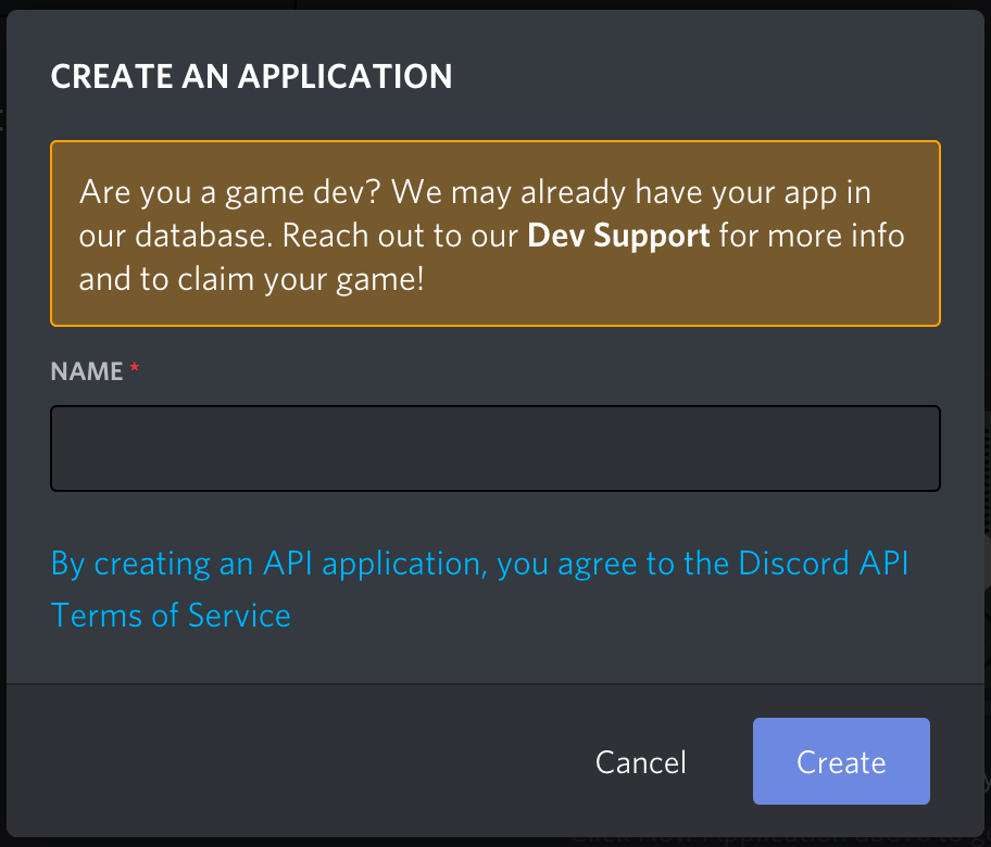 Create Discord Application